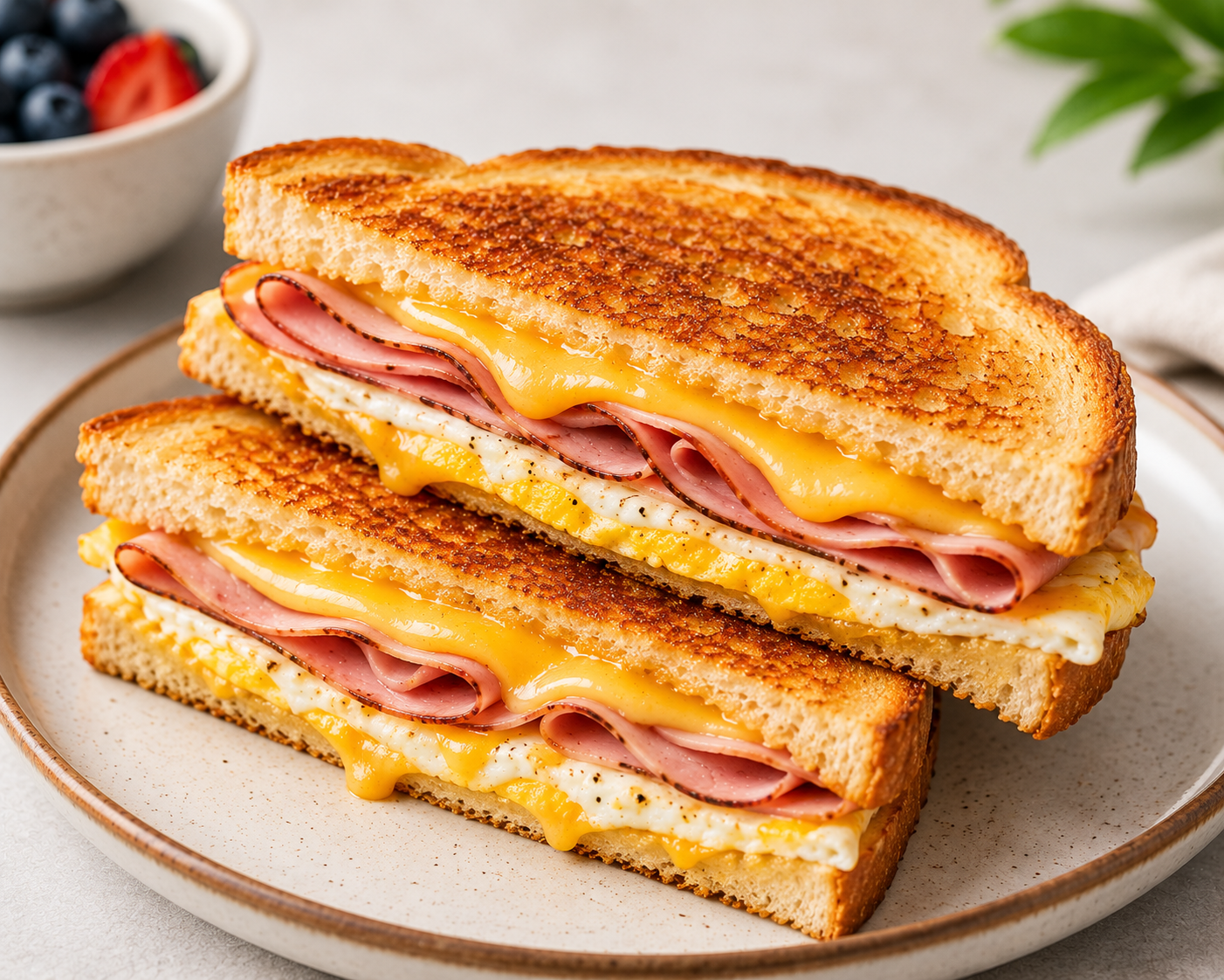Ham egg & cheese sandwich