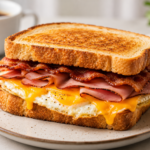 Turkey ham or Bacon Egg cheese sandwich